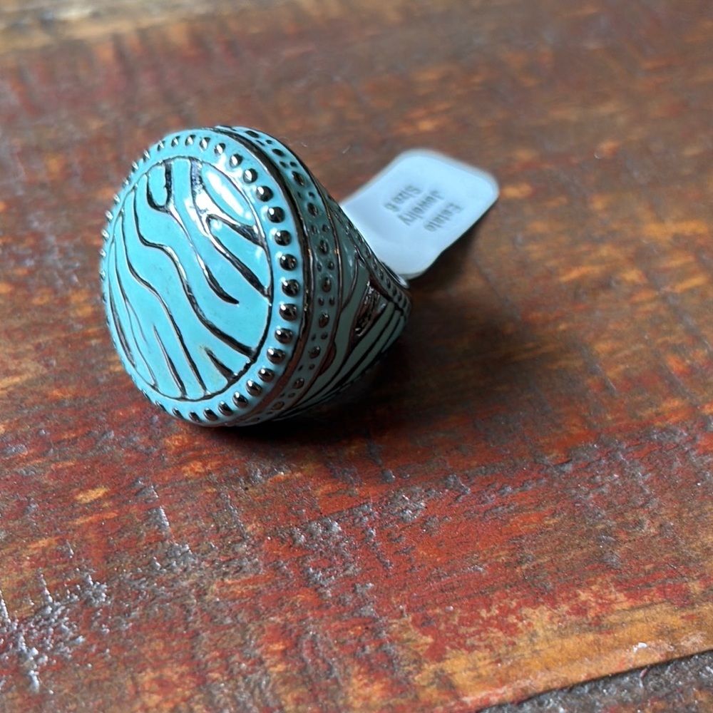 Turquoise Zebra Pattern Ring